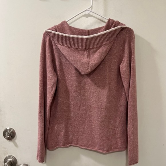 Eddie Bauer Womens Dusty Rose V-Neck Hoodie Pullover Sweater Size Medium - Picture 5 of 9